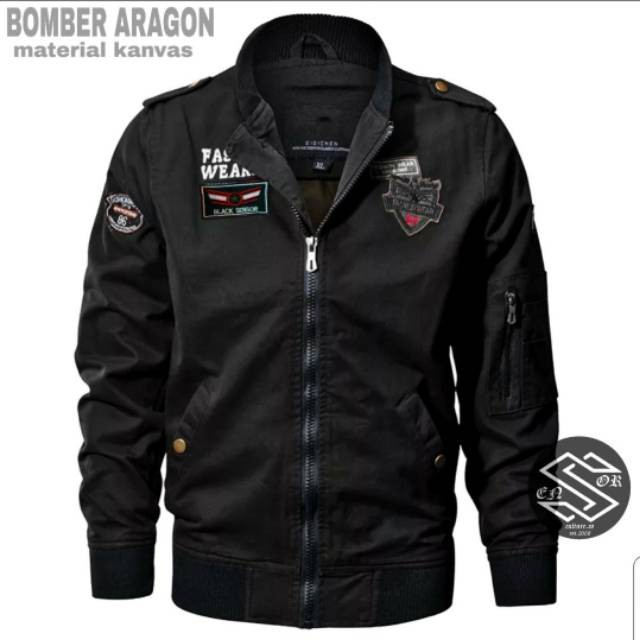 TERMURAH ! Jaket Bomber ARAGON FASHION WEARST Logo Emblem Bordir - Jaket Motor - Jaket Gunung