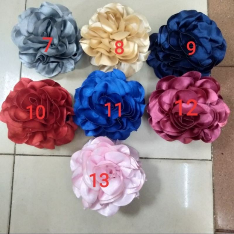 (BISA COD) Jepit Cepol Hijab Bunga Mawar Satin uk M-Jepit Rambut Bunga