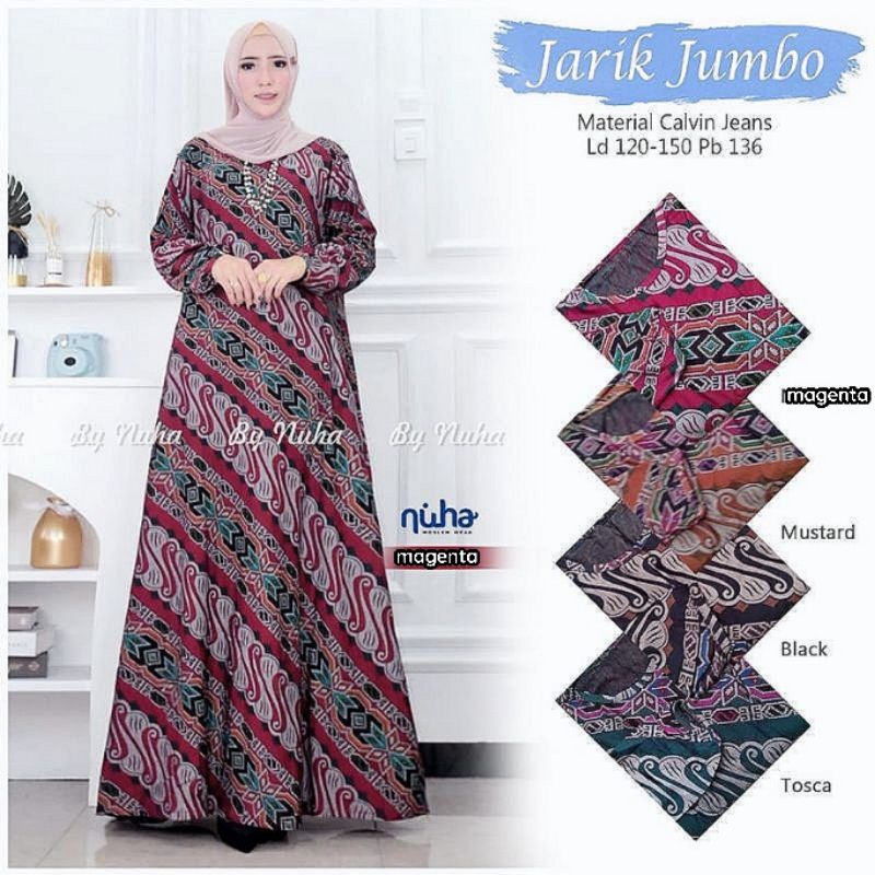 Jarik Jumbo - Gamis Calvin Jeans Terbaru LD100-110+ / R.24 - 022-6575 / 023-6577