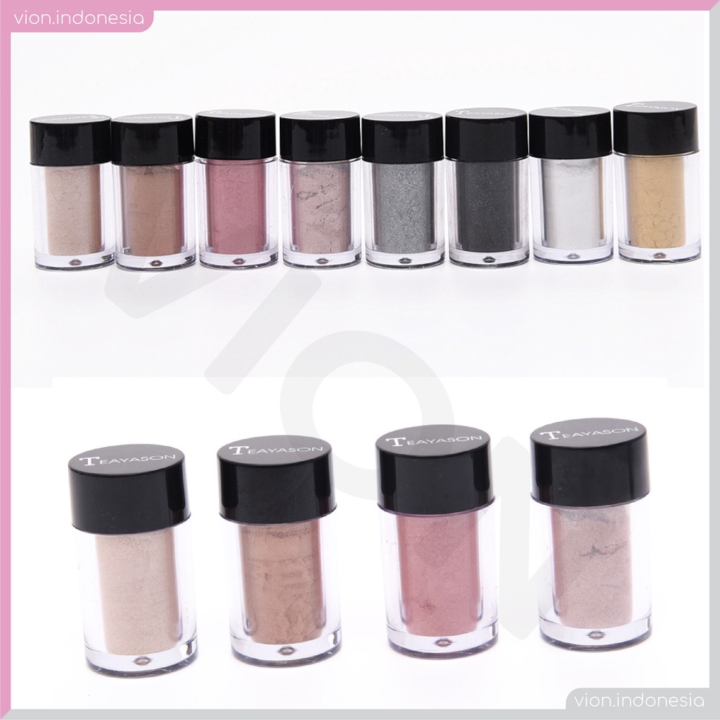 TEAYASON Eyeshadow Glitter Tunggal 8 Warna Botol High Shine Original TE002