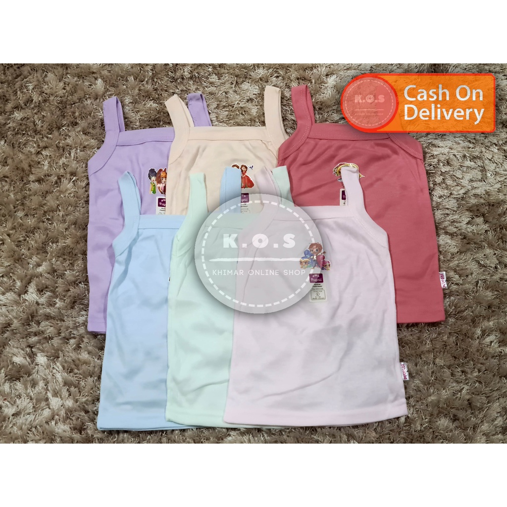Kaos dalam singlet warna anak perempuan