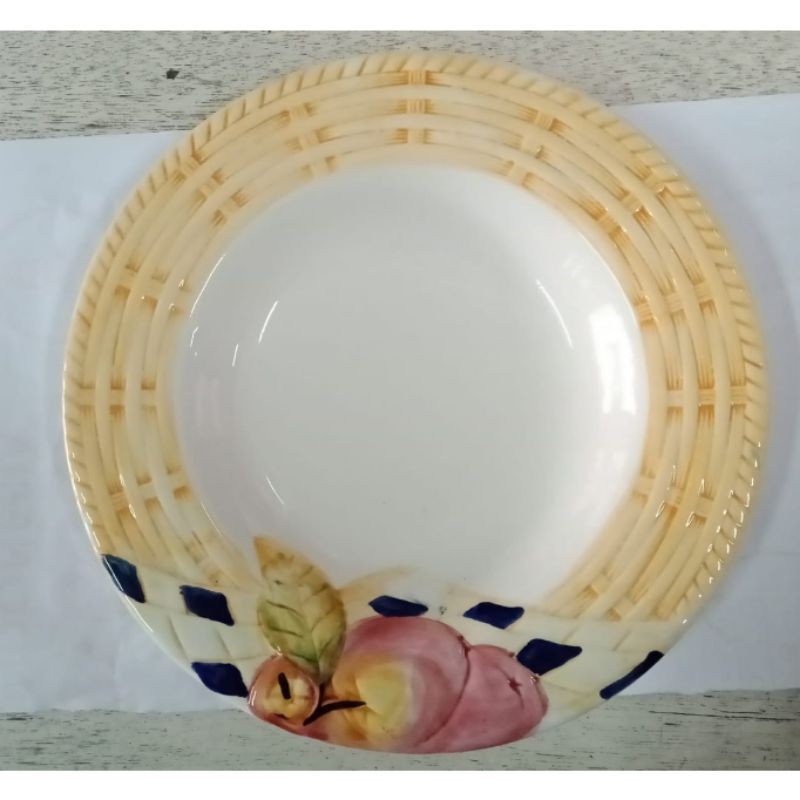 Piring Keramik Motif Kembang / Piring Makan / Piring Sayur