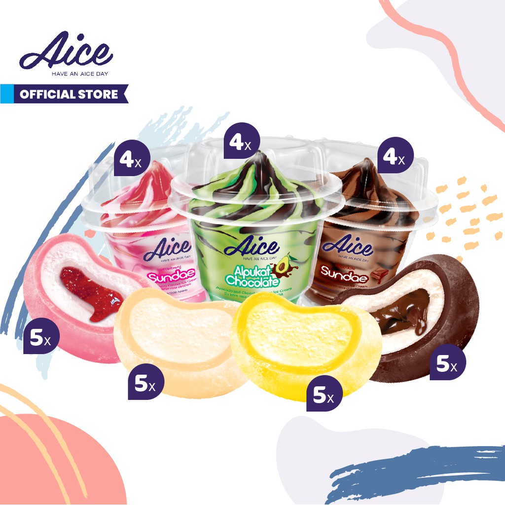 

Paket Aice Ice Cream Paket DiRumahAja Es Krim isi 32pcs