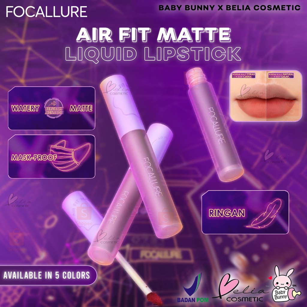❤ BELIA ❤ FOCALLURE Air Fit Matte Liquid Lipstick FA417 | Matte Lip Tint Super Long-Lasting Lipstick | BPOM