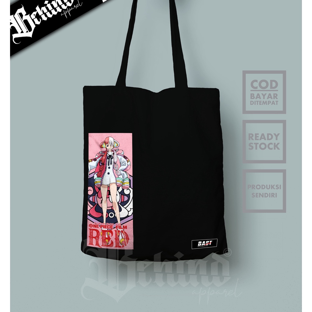 TOTE BAG ANIME ONE PIECE MOVIE RED UTA BAHAN SEMI KANVAS RESLETING