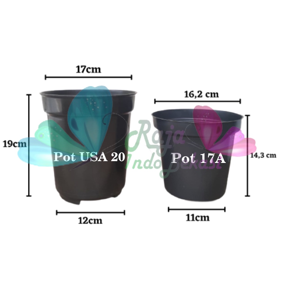 Pot Tinggi 17A Hitam Mirip Pot Usa Eiffel Effiel 20 25 Pot Tinggi Tirus 10 15 18 20 30 35 40 50 Cm Plastik Besar Hitam Putih Murah