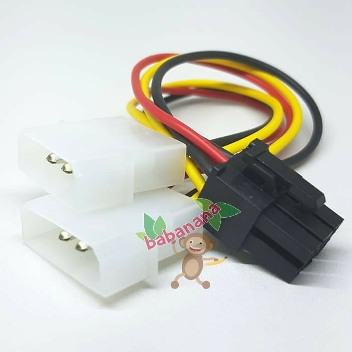 Dual Molex 4 Pin Female to 6 Pin Male VGA power Kabel Konverter Kabel