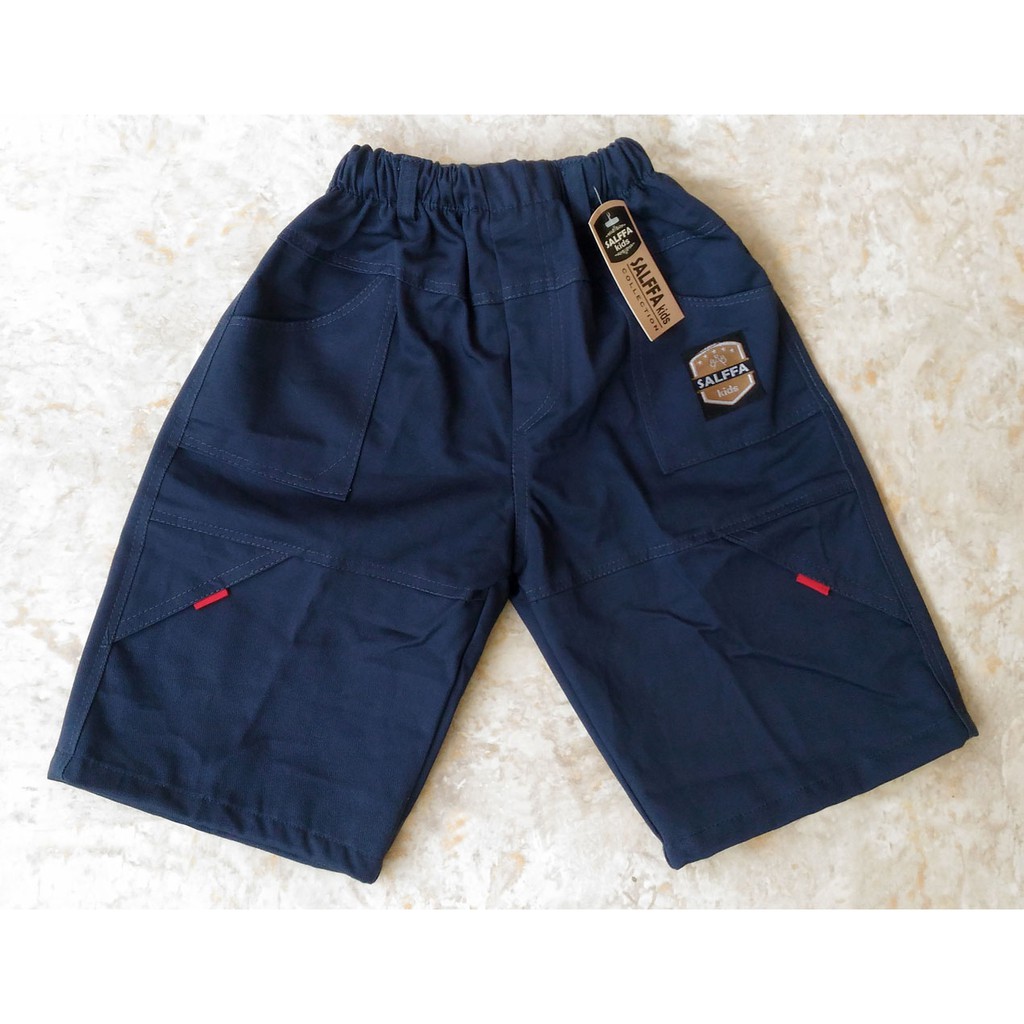 Celana Pendek Cargo (L) Celana Pendek Anak Laki Laki Corduroy, Jeans, Katun Stretch, Drill