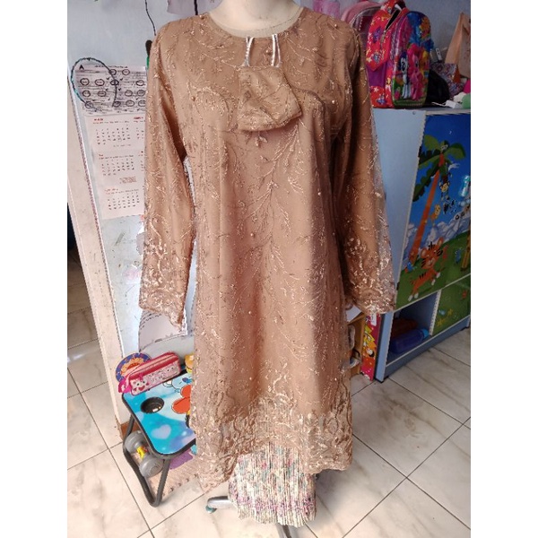 COD KEBAYA TUNIK TULE TILE JUMBO TULLE TULLE SERAGAM KEBAYA BRIDESMAIDS KEBAYA WISUDA MINT UNGU TARO ABU-TULE BORDIR-MILO