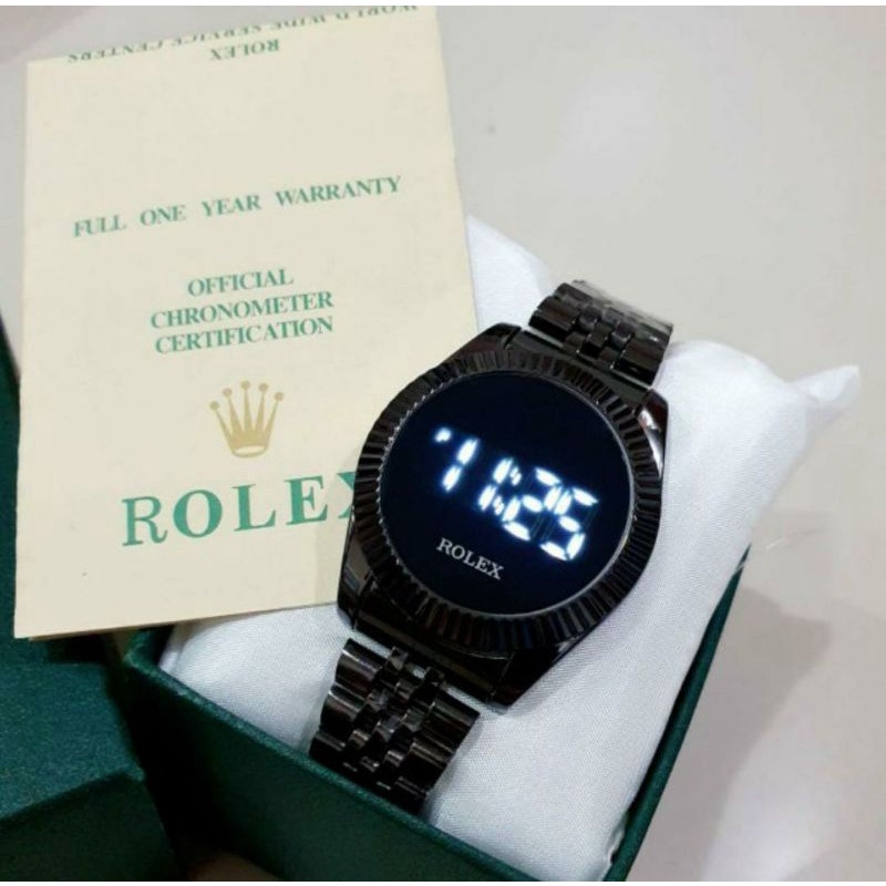 TERVIRAAALLLL.JAM TANGAN TOUCH paket box + buku manual || jam tangan digital wanita Rolex LED rantai