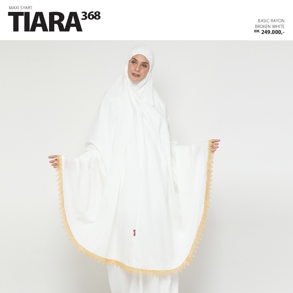 Mukena Jumbo Tatuis Tiara 368 Rayon Adem Polos Renda Putih