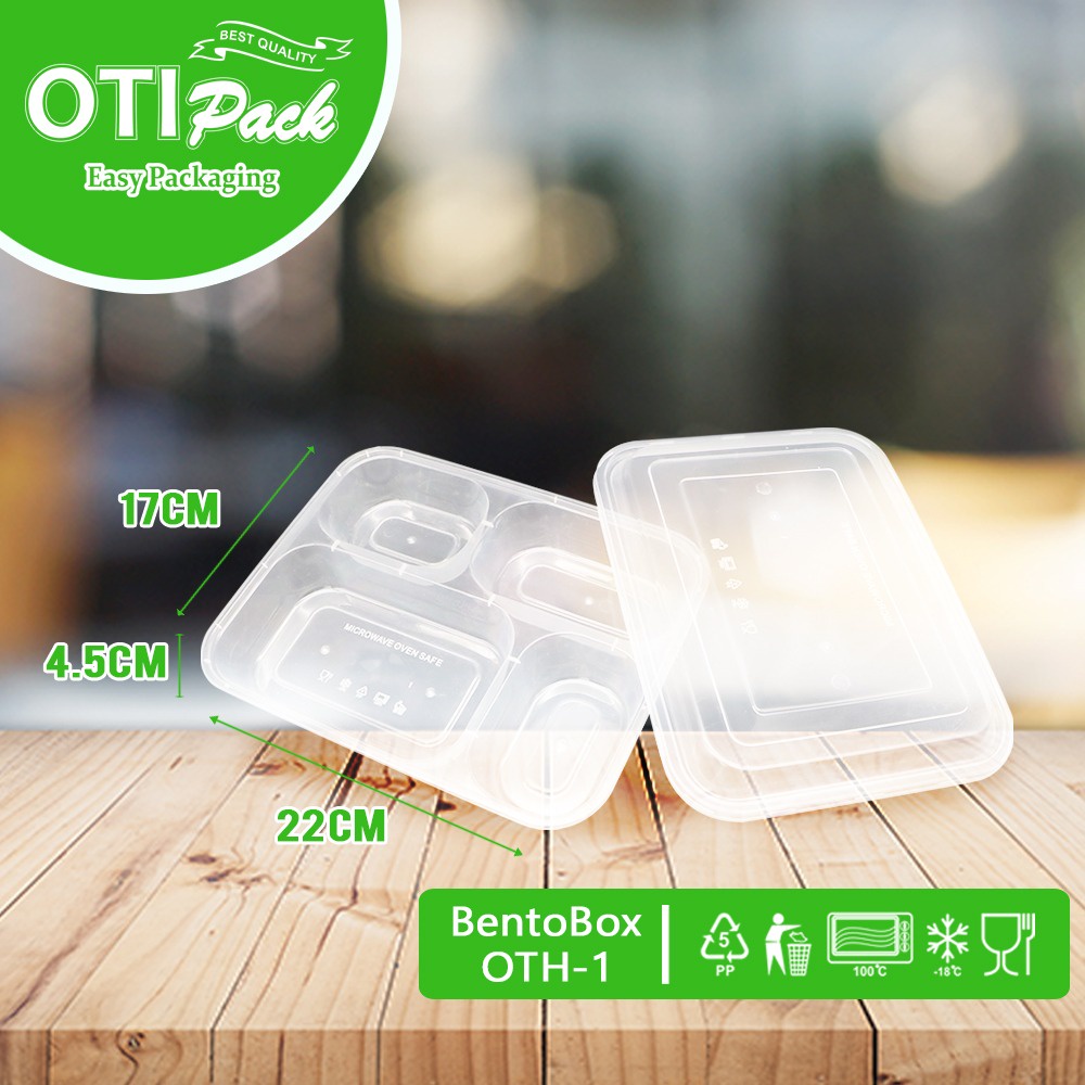 Thinwall bento / Tempat Makan Plastik Sekat 4  / Food Container Box OTH-1 TERMURAH!!