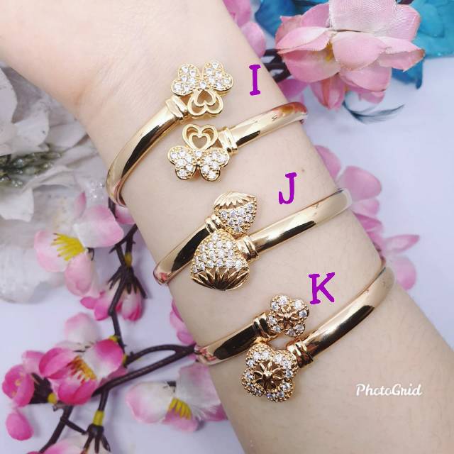 Gelang bangle bulat HYL-8 lapis mas