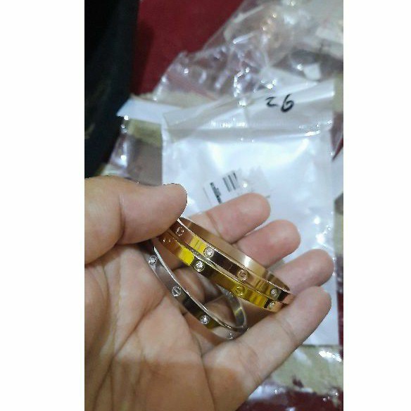 Ready stock Gelang cartier anak embos OSD warna kombinasi diameter 4,5cm