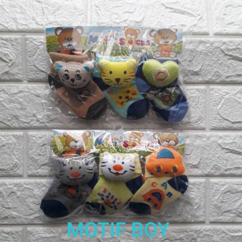 3PCS KAOS KAKI BONEKA 3D