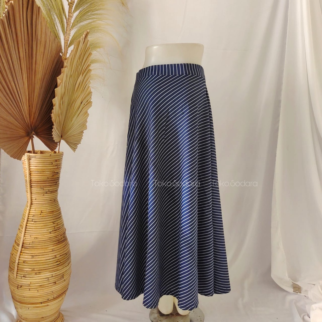 Murah!! Rok payung Scuba Motif Salur // Rok Mayung Salur // Bisa Cod