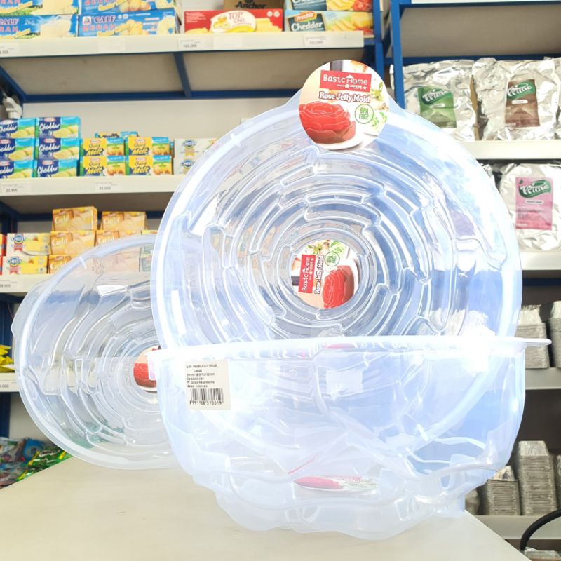 Cetakan Puding Rose 22Cm Plastik / Cetakan Agar Agar Bunga Rose 22Cm (Diameter 22Cm, Tinggi 10Cm)