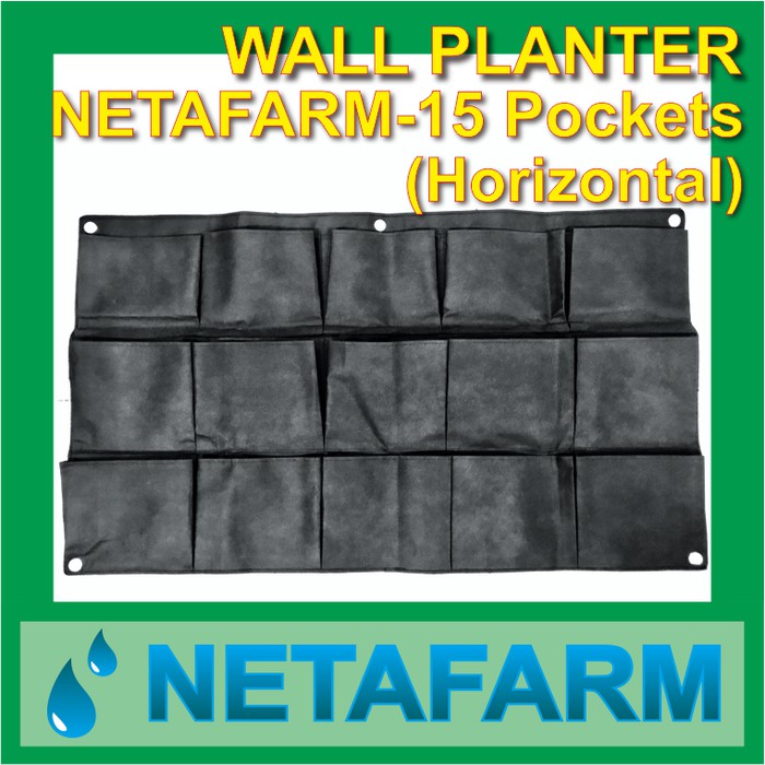 NETAFARM Wall Planter 15 Pockets HORIZONTAL Pot Dinding