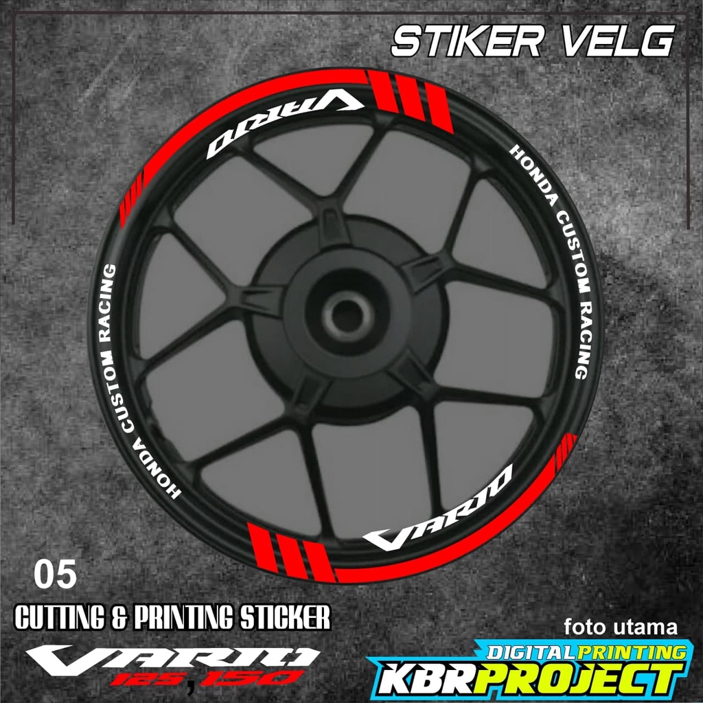 Stiker Velg VARIO 150&125 - Stiker Velg Variasi List Honda VARIO 150&125 Design  05 KBR PROJECT