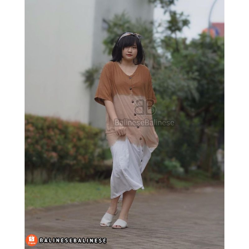 Dress Maxi Panjang Tali Bali Tie Dye Gradasi