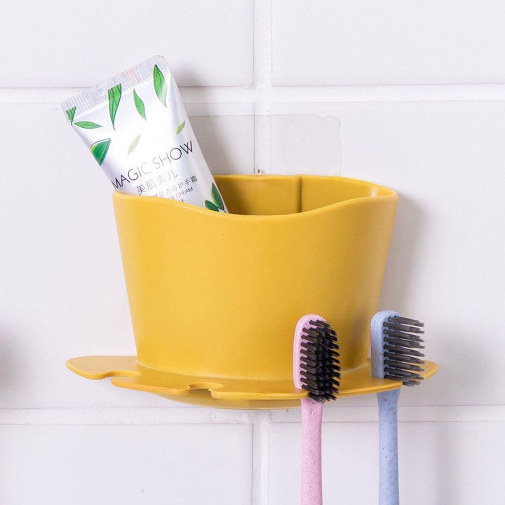 【 ELEGANT 】 Tempat Sikat Gigi Rak Alat Cukur Tempel Dinding Plastik Tooth Brush Organizer