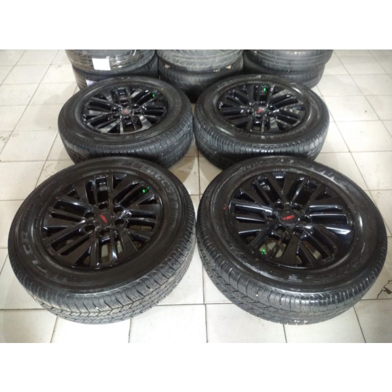 velg Original Mobil Fortuner TRD Ring 18+ban Bridgestone pcd 6x139 lebar 7,5