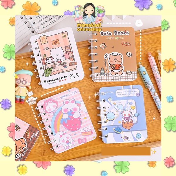 

Mini memo buku notebook karakter cute bear beruang lucu MK1343