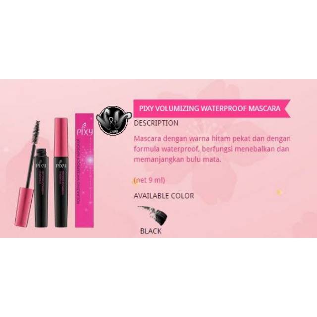 PIXY VOLUMIZING WATERPROOF MASCARA/PIXY/MASCARA/MASKARA PIXY/KOSMETIK MATA/MAKE UP/PENEBAL BULU MATA