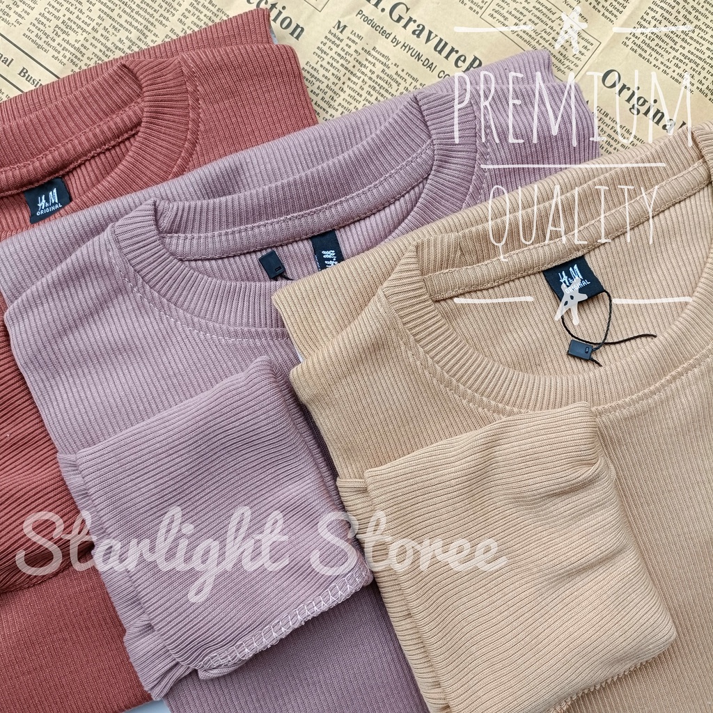 Kaos Rib Premium / Kaos Grosir / Kaos Rib Premium Tebal / Kaos Lengan Panjang Termurah