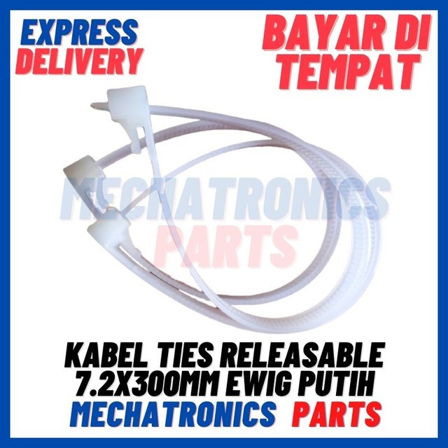 [DEV-9341] KABEL TIES RELEASABLE 7.2X300MM EWIG PUTIH