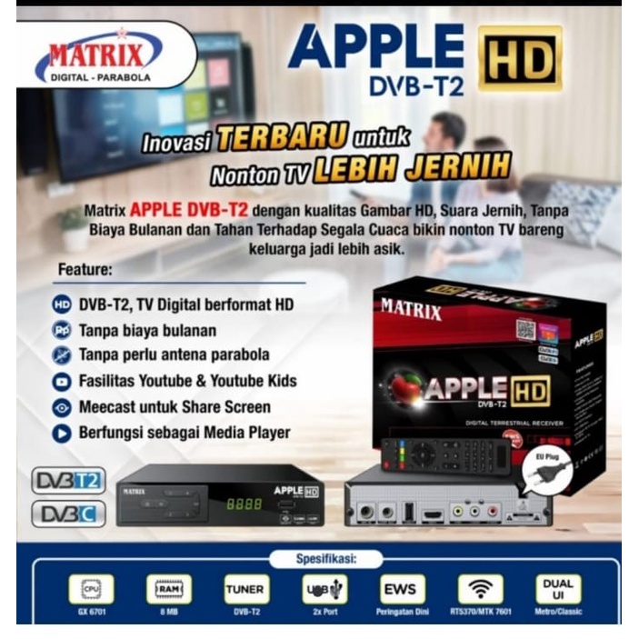 SET TOP BOX MATRIX  TV DIGITAL YOOUTUBE MERAH