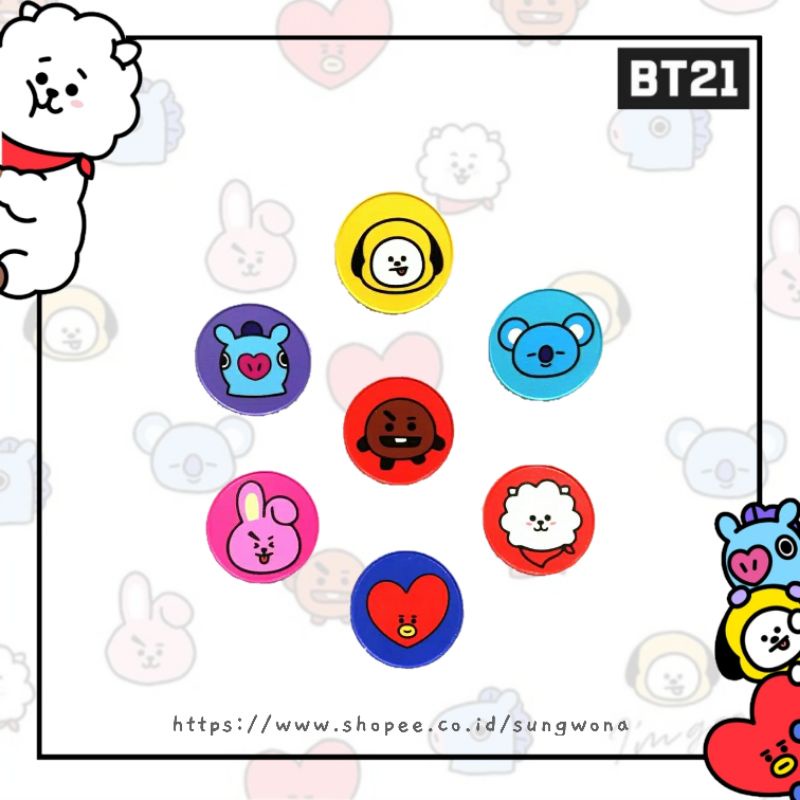 Pop Socket BT21 BTS Phone Holder Chimmy Cooky Shooky Koya Tata RJ Mang
