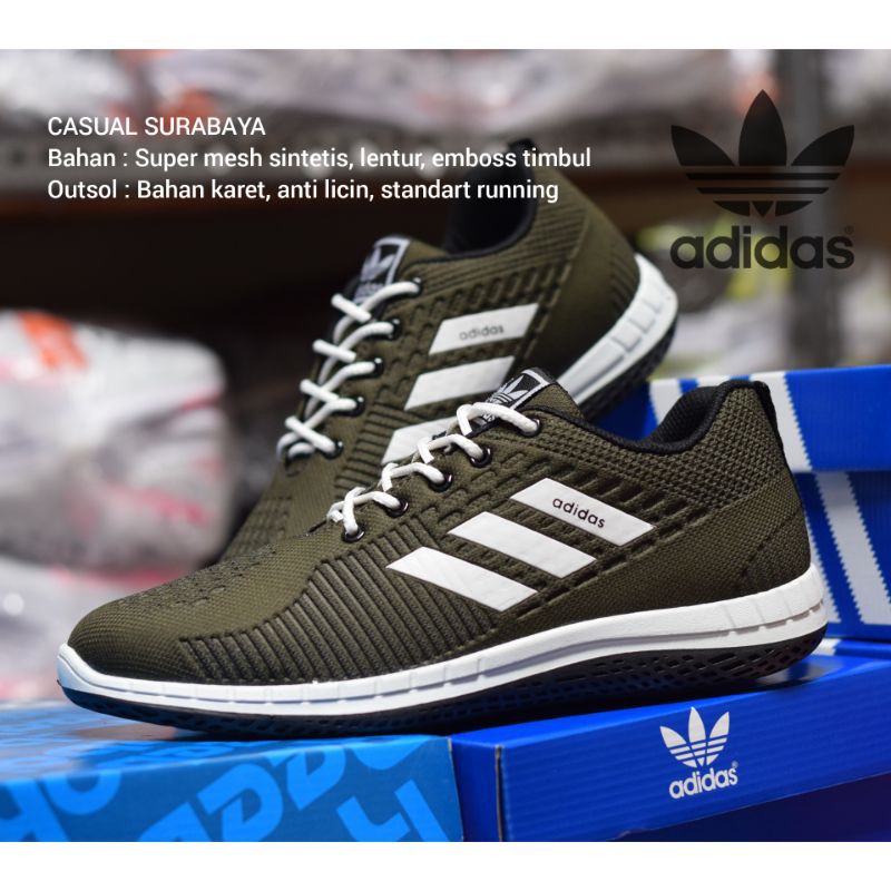 HIJAU ARMY @ Sepatu Adidas Neo Running Warna Army