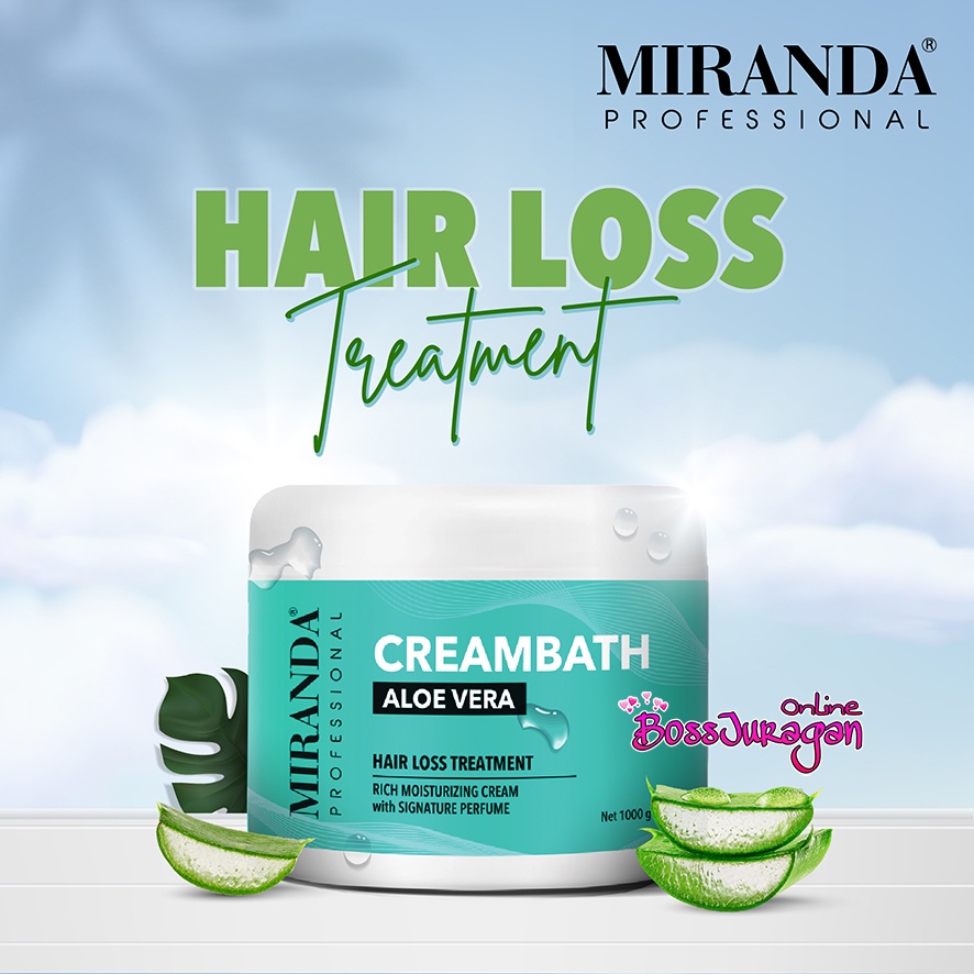 (BOSS) MIRANDA PROFESSIONAL Creambath 1000gr | Aloe Vera - Strawberry - Mint - Rose