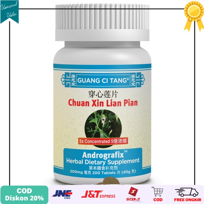 

◾COD◾ Obat Radang / Infeksi / Tenggorokan & Amandel & Usus Chuan Xin Lian - ANDROGRAFIX