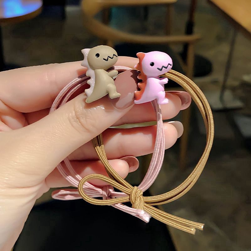 [Fashion Cute Mini Dinosaur Hair Ring Ropes] [ Korean INS Style Elastic Rubber Bands]  [ Girls Daily Basic Hair Ties ]