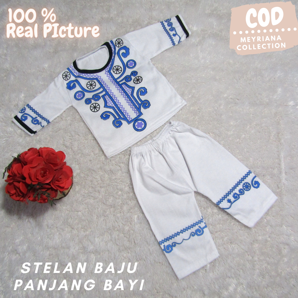 Baju Koko Bayi Setelan Baju Bayi Koko Newborn 0 - 6 Bulan Meyriana Collection