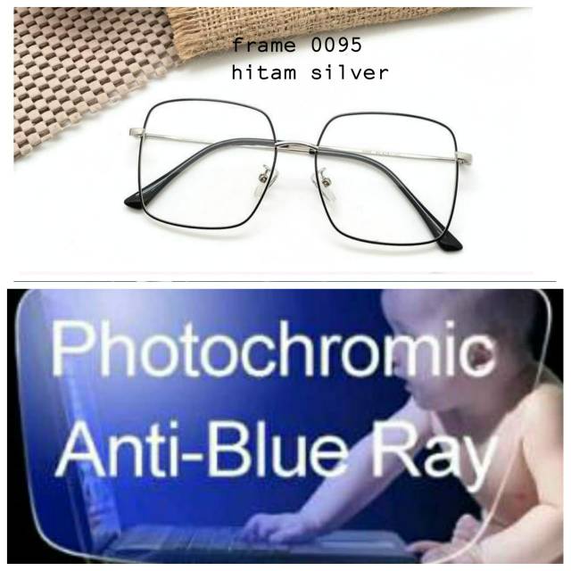 Frame Kacamata Wanita Terbaru Anti Radiasi BLUERAY PHOTOCROMIC, Kaca mata Minus, Kacamata Plus