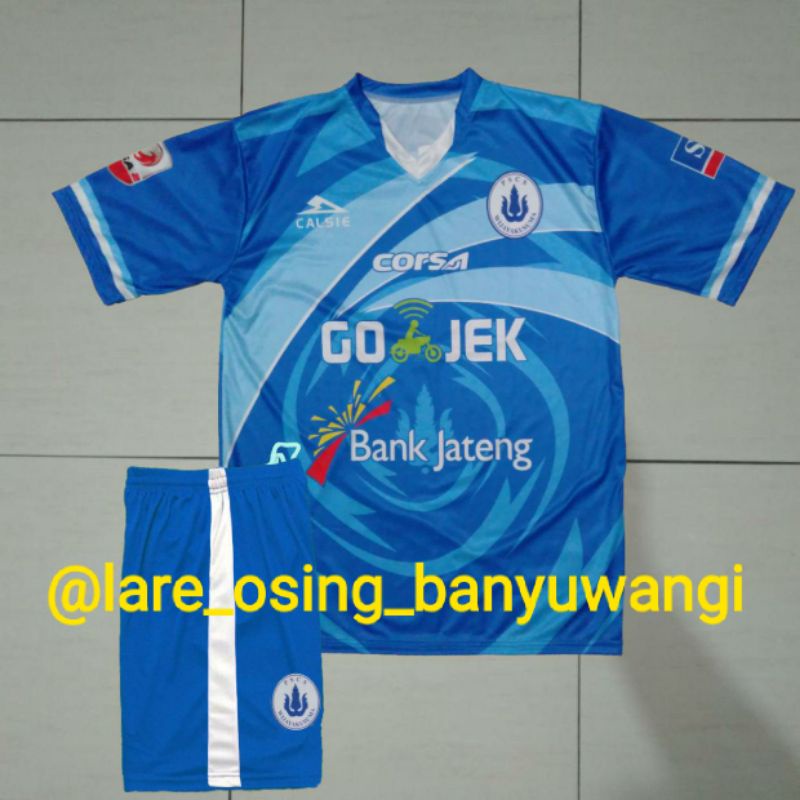 SETELAN DEWASA PSCS CILACAP 2017 HOME LIGA 2 BIRU JERSEY CELANA PRINTING LOKAL