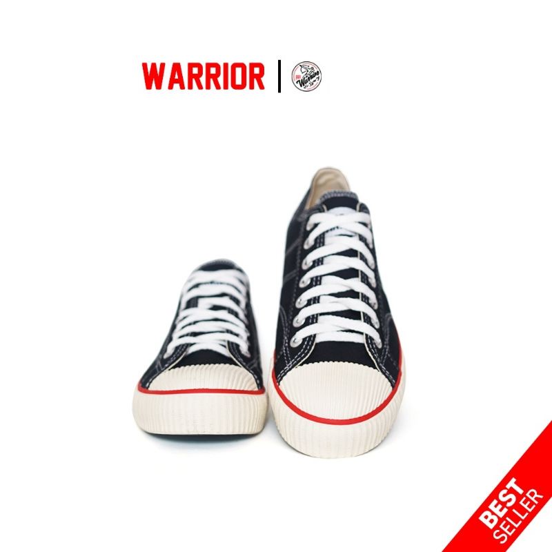 Sepatu Warrior Classic Hitam Putih LC - Sepatu Sekolah Warrior Pendek