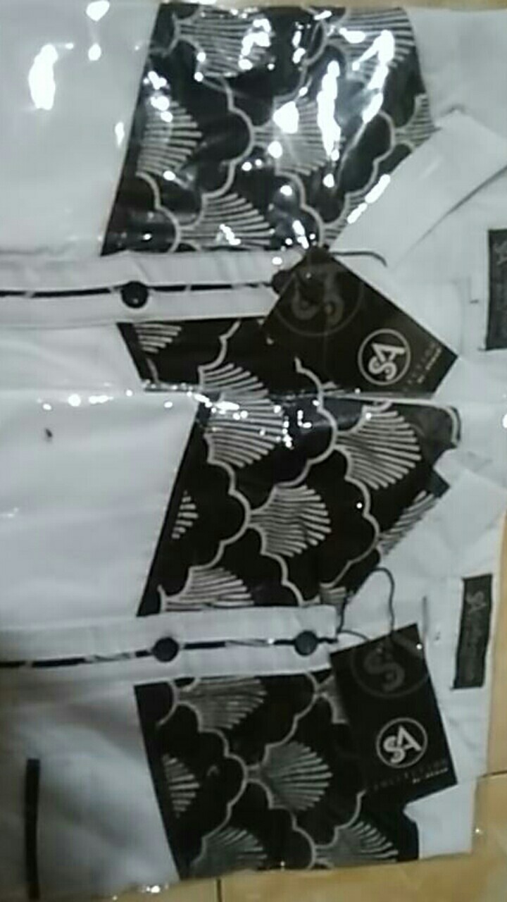 Baju Koko Motif Batik Pria  Dewasa Dan Anak Lengan Panjang Katun Toyobo Halus