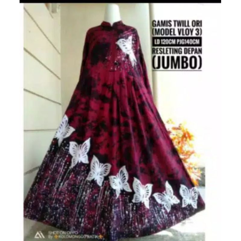 GAMIS TWILL ORI JUMBO/Gamis twill maleman/gamis twill abstrak/gamis twill terbaru/gamis twill murah
