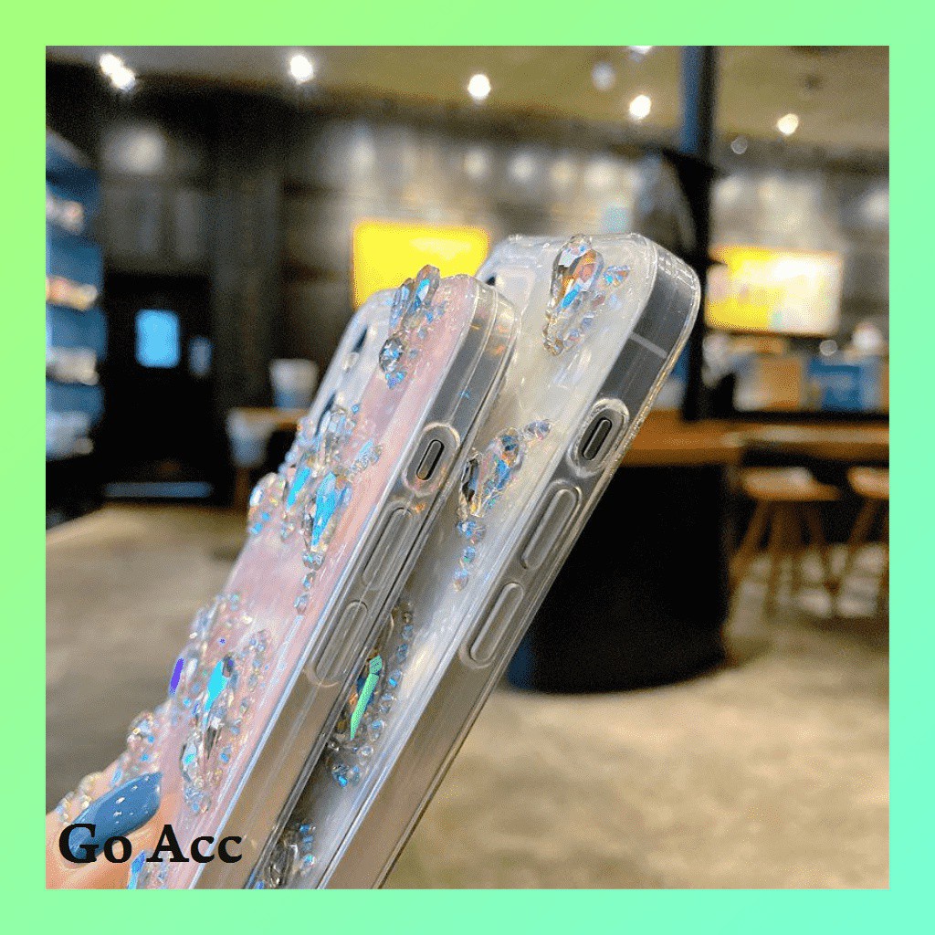 Silikon Glitter Hati Iphone 7 8 SE 7+ 8+ X Xr Xs Max 11 Pro Max 12,Oppo Reno 4 4F 5 FH10