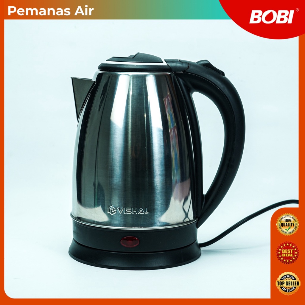 Teko Listrik 1,8 Liter Stainless Steel Bobi //  Electric Kettle 1,8 Liter // Thermos Listrik