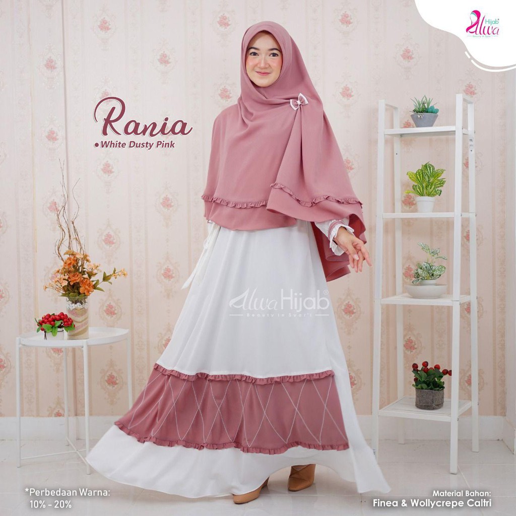 GAMIS RANIA 1 SET KHIMAR || ALWA HIJAB