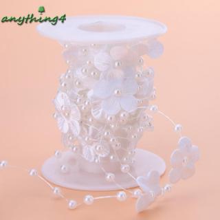 Any Rangkaian Manik  Manik  Mutiara  Bunga Satin 5M untuk 