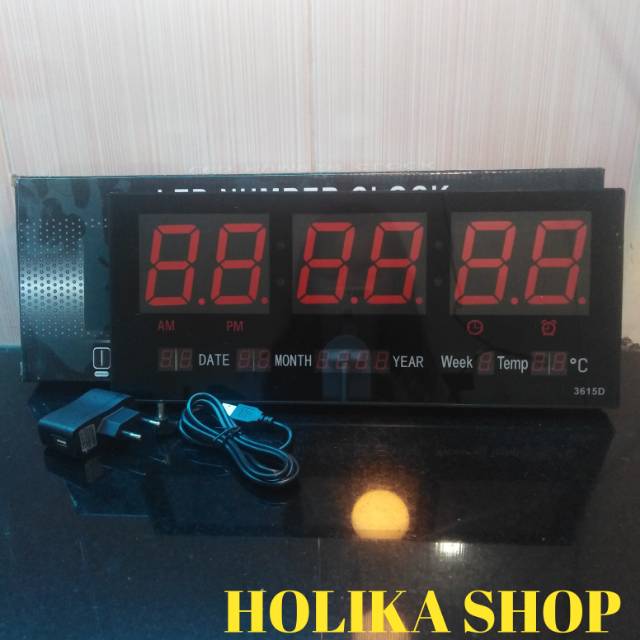 Jam Dinding LED Digital 3615 Merah