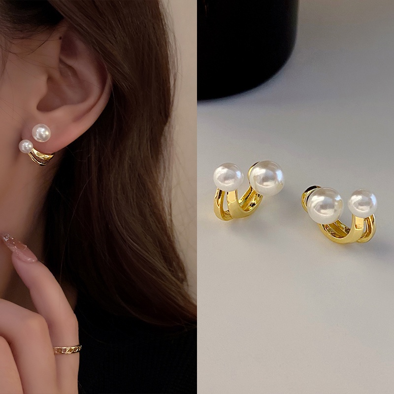 Anting Tusuk Mutiara Simple Kualitas Tinggi Untuk Wanita