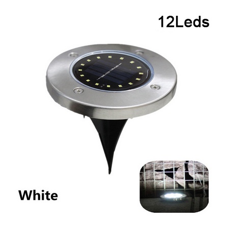 Lampu tanaman LED surya tahan air luar ruangan 8 sensor gerak LED dekorasi taman pencahayaan malam-12LED White