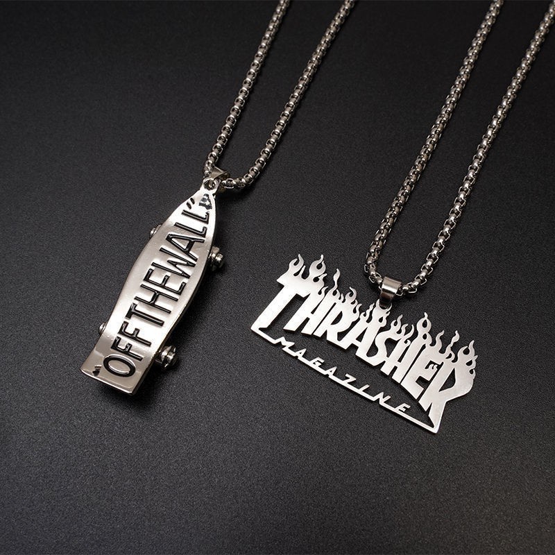 Kalung Bahan Titanium Steel Gaya Hip Hop Punk Untuk Pria Dan Wanita